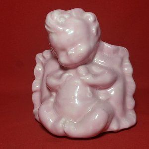 VTG Pink Baby Laying on Pillow Planter Vase